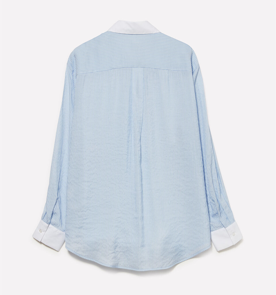 Light blue striped comfort fit shirt - women's shirts - Light Blue | Sisley image number 6